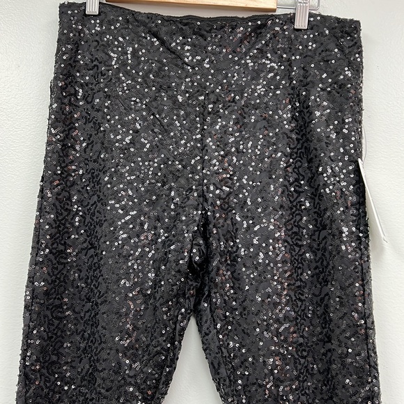 Tipsy Elves Women’s Black Sequin High Waisted Leggings Women Size XL - Picture 2 of 8